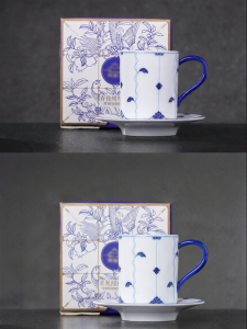 JINGDEZHEN | Blue and White Porcelain Coffee Cup Set