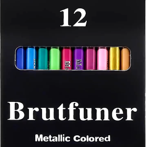 Brutfuner Pensil Warna Metalik 12pcs – Metallic Colored Pencil Set Artist Premium