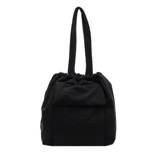Minimalist Drawstring Bag Bag Female New Arrival Solid Color Single-Shoulder Bag K-style Commuter Tote College Student Crossbody Bag Handbag