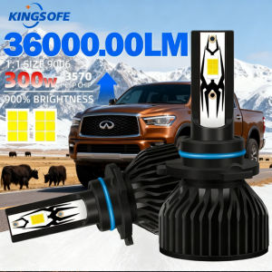 9006 LED Canbus Headlight 36000LM 300W 6000K HB4 Bulbs Turbo Fan Car LED Fog Light 12V Fog Light Plug And Play Car Running Light