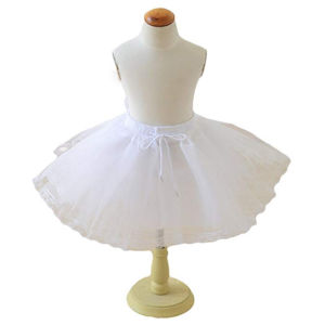 2026 White Children Kids Petticoat A-Line Puffy 3 Layer Kids Crinoline Trim Flower Girl Dress Underskirt Elastic Waist