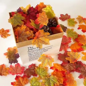 100 Pcs Daun Maple Artifisial Maple Leaf Set Daun Maple Artificial Momiji Properti Foto