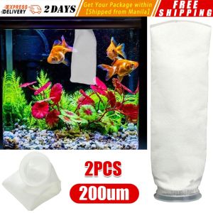 【2Pcs】Filter Socks 200 Micron Aquarium Felt Filter Bags for Fish Tank/Saline Aquarium Pond for Sump/Overflow Marine Sump Felt Pre-filter Sock Bag for Freshwater Saltwater Tank  Fish Aquarium Marine Sump Felt Pre Filter Sock Bag