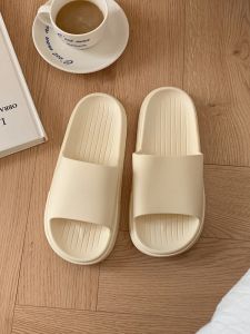 Korean Style Thick Bottom Slippers Casual Bedroom Home Use Mens Summer Sandals Anti-Slip Soft Sole Couple Matching Slippers