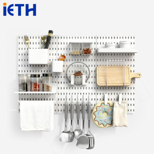 iETH ชุด Pegboard แบบโมดูลาร์สำหรับจัดเก็บและจัดแสดงบนผนัง - ครบเซ็ตพร้อมอุปกรณ์ สำหรับจัดระเบียบงานฝีมือ แสดงเครื่องประดับ หรือจัดเก็บของในห้องเด็ก
