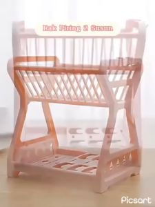 Rak Piring Dapur Mini 2 Susun Rak Piring Dapur Baskom Tempat  Pengering Piring Mangkok Box Kotak Penyimpanan Organizer Dapur