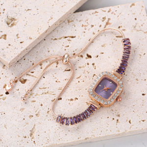 นาฬิกาผู้หญิงสุดหรูคริสตัลปรับค่าได้นาฬิกาควอตซ์แบบเรียบง่ายสำหรับกันน้ำสำหรับผู้หญิงมี3สีให้เลือกนาฬิกา Kado Romantis