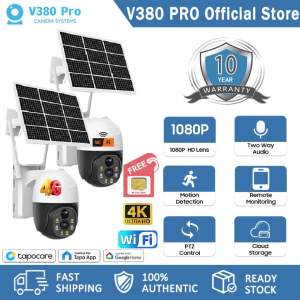 V380 PRO Solar CCTV Camera 4G SIM/WIFI Connect 360 With Audio and Speaker IP Security Camera HD Wireless Full Color Night Vision Surveillance