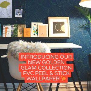 EZ Art Geometric Retro Gold design self-adhesive waterproof wallpaper sticker for living room bathroom kitchen pvc wall sticker