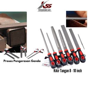 K55 Kikir Besi Satuan Gepeng Setengah Bulat 8-10inch Taper Slim 4"