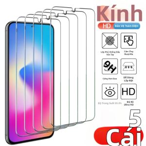 SFHOMIE | Bộ 5 Miếng Dán Bảo Vệ Màn Hình Kính Cường Lực HD Cho Samsung Galaxy A Series A14 A15 A16 A17 A24 A25 A26 A33 A34 A35 A36 A37 Phim Bảo Vệ Kính Chống Trầy Xước Chống Vân Tay