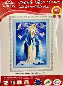 Tranh thêu kín Đức mẹ Maria VS8005 kích thước 60 x 80 cm thêu kín