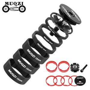 MUQZI Bike Headset Spacer Kit 1-1/8 Inch 28.6mm Fork Washer 2mm 3mm 5mm 10mm With Stem Top Cap MTB Road Bicycle Accessories