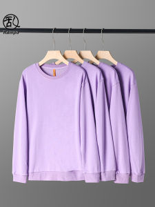 เสื้อสเวตเตอร์คอกลมแขนยาวสไตล์อเมริกัน ทรงหลวม สำหรับผู้ชาย ฤดูใบไม้ร่วง 2024 ใหม่ เสื้อเชิ้ตชั้นในสีพื้น คู่รัก