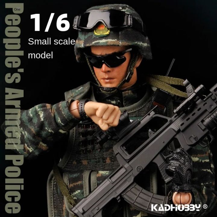 KADHOBBY 1/6 SWAT Set Army Chinese WU Police Multi-joint Movable PVC ...