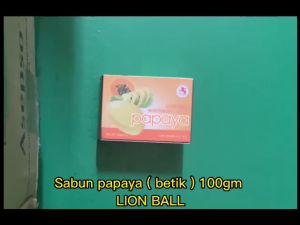 Lion Ball Papaya Whitening Soap 木瓜味美白香皂 100 gm exp date 7/2027