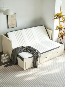 Foldable Dual-use Sofa Mattress Yellow Hemp Latex 1.6*2.0m