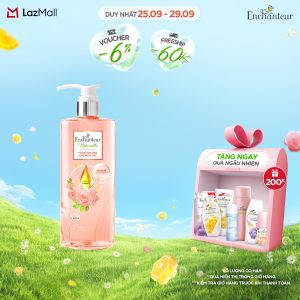 Sữa tắm dưỡng da Enchanteur Naturelle hương hoa hồng Pháp 510gr