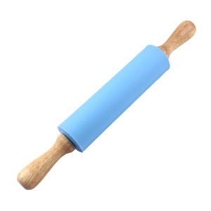 Silicone Rolling Pin Wooden Handle Rolling Pins for Pizza Bread Cookies Cake Long Dough Roller Baking Tools Kitchen Accessories