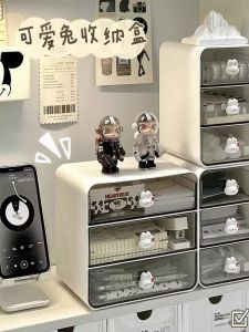 กล่องเก็บของแบบชั้นวางของสำนักงานแบบดึงขึ้นมาได้ใส่โปร่งใสสำหรับจัดระเบียบของใช้ในห้องทำงาน กล่องใส่ของสำหรับโต๊ะทำงาน