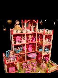 New arrival. Doll House Princess Dream Castle Girls DIY Villa Playset Toy Kids Birthday Gift Christmas gift Girl doll house Girl Dollhouse Accessories Playhouse Free Dolls Free Light