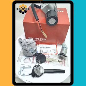 Keyset Original Honda KTM Kunci Kontak Supra X 125 Karbu Kunci Motor 1 Set Key Set Asli Konci Kontak Supra Batman Anti Maling Ori AHM