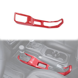 4WD Gear Console Panel Decoration Trim for Jeep Wrangler JL 2018‑2026 Red Carbon Fiber Interior Molding Decoration Accessories