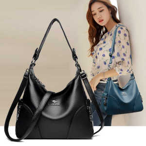 Fashionable Top Layer Cowhide Leather Womens Shoulder Bag Large Capacity Handbag Daily Use Soft Handbag Tote Bag Crossbody