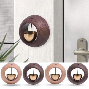 Nhỏ sáng tạo hình quả trứng tròn bằng đồng thau bằng gỗ chuông cửa trang trí cửa Phòng ngủ phòng khách tự dính cố định treo tường chuông cửa tự làm quà tặng trang trí