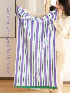 ผ้าขนหนูอาบน้ำลายทางเกาหลี อ่อนโยนต่อผิว 100 ผ้าขนหนูแท้ ผ้าฝ้าย เรียบง่าย ไม่หลุดร่วง ระดับ a ทั้งหมด ผ้าฝ้าย นุ่ม ผ้าขนหนูอาบน้ำสำหรับคู่รักและผู้ใหญ่