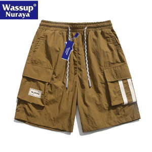 Quần Short Thể Thao Nam Mùa Hè WASSUP Nuraya Ice Silk Rộng Rãi Quần Dài Năm Điểm Phong Cách Đường Phố Quần Thường Ngày Thoải Mái Thoáng Khí