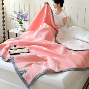 New Class A 100% Cotton Dệt Kim 3-Lớp Gạc Chăn Mỏng Jacquard Đa-Chức Năng Máy điều hòa Ga Trải Giường