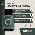 Heion Ashwagandha 60 Kapsul Extract Membantu Mengurangi Stres Dan Kecemasan BPOM Original. 