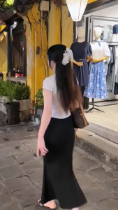 Chân Váy Đuôi Cá Dáng Dài Midi Ullzzang Chất Vải Co Giãn Váy Đuôi Cá Xòe Tôn Dán Lucky Clothing 188