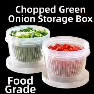 Fruit and Vegetable Freshness Retention Water Draining Kitchen Storage Box