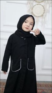 Gamis Abaya Turkey Anak Hitam Dubai Saku Kids Muslim Syari Anak Model Terbaru 2022 Perempuan Cewek Muslimah Anak 12 Tahun Set Jilbab Abaya Couple Ibu dan Anak Ym deFashion