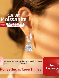 East Beauty | Sterling Silver Sparkling Moissanite Earrings