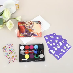 Set Melukis Seni Cat muka 15 Warna Cat Berasaskan Air Tidak Bertoksik Set Melukis Wajah Badan