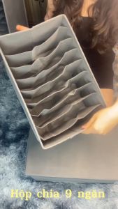 Hộp vải chia 9 ngăn đựng quần jean áo sơ mi thun cộc tay mùa hè đa năng khay túi vải cao cấp sắp xếp gọn gàng tủ đồ