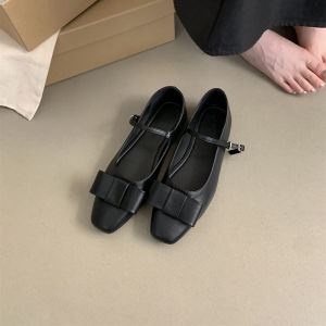 Công Chúa Truyện Cổ Tích Giày Đơn Có Nút Thắt Bướm Mary Janes Gót Bằng Phẳng Mềm Đáy Phong Cách Pháp Giày Đỏ Cho Nữ Mùa Xuân Mùa Thu