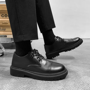 Height Increasing Genuine Leather Black Mens Shoes