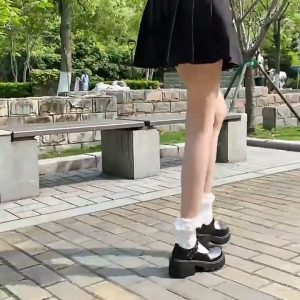SN Classic Fashion Lolita/JK Black Thick Bottom Shoes Casual Wild Style Students Rubber Mary Janes(standard size)#300