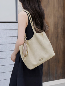 Josiny | New Woven Handle Large Capacity Minimalist Korean Premium Bag