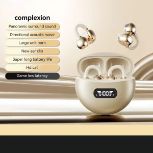 YOUYUEPIN B50 Bluetooth 6.0 Earclip Earphones LED Display Low Latency Gaming Headset HiFi Stereo Bass Open Ear Wireless Headphones For Sports Running
