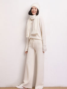 YAKUER | Wide Hip Wide Leg Wool Blended Trousers