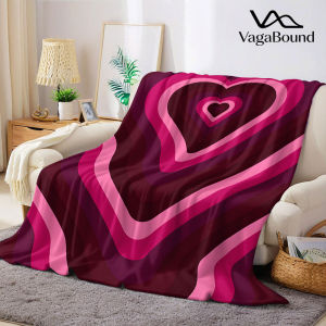 BILIBILI | pink retro heart tunnel Flannel Blanket Warm Soft Halloween Christmas Decorative Couch Warm Cozy All-Season Gift