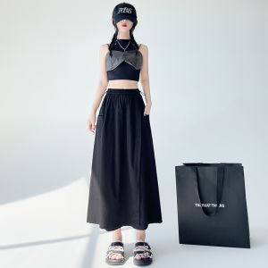 Miiow | Cat Lady Summer High Waist Ice Silk Wide Leg Pants Womens Casual Cool Feeling Skirt Style Loose Fit Straight Cut Trousers