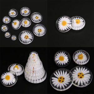 11.5mm/15mm/18mm/20mm/25mm 10PCS Resin Daisy Buttons Four Eye Spot Coat Windbreaker Shirt Decoration Transparent White Button
