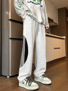 Quần Dài Nam Ống Đứng Kẻ Sọc American Patchwork Rộng Rãi Thoải Mái Mùa Thu Đông Quần Dài Ống Rộng Cạp Vừa Dài