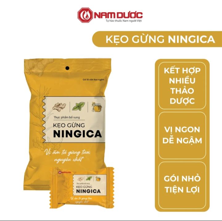 KẸO GỪNG NINGICA NAM DUÓC, Gói 10 viẻn